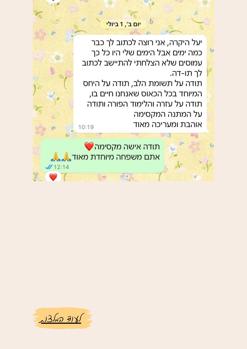 המלצה מהורה